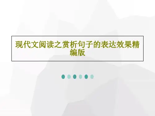 现代文阅读之赏析句子的表达效果精编版24页PPT