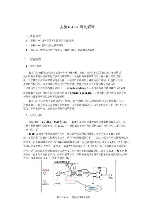 实验8、ASK调制解调(修改)