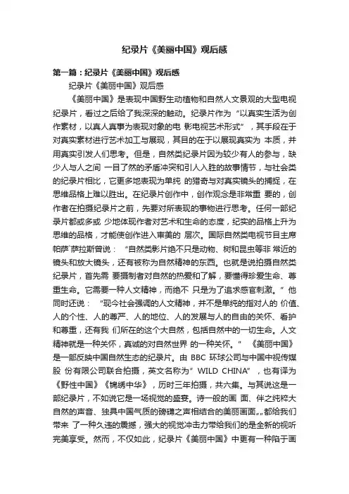 纪录片《美丽中国》观后感