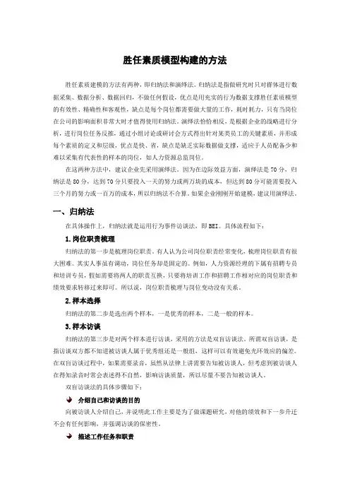 胜任素质模型构建的方法