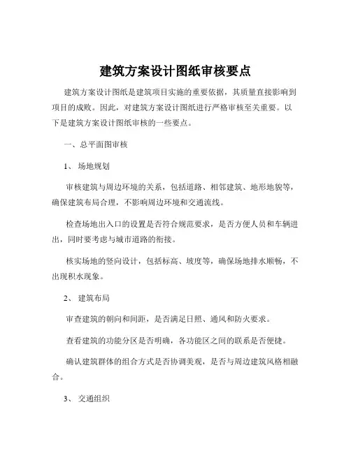 建筑方案设计图纸审核要点