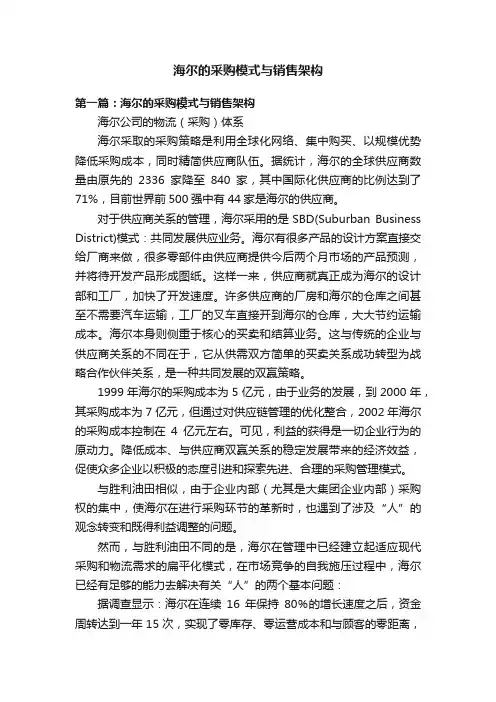 海尔的采购模式与销售架构