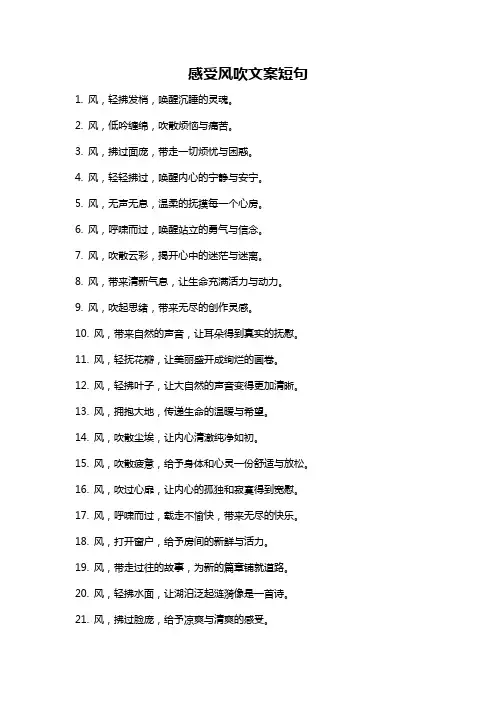 感受风吹文案短句