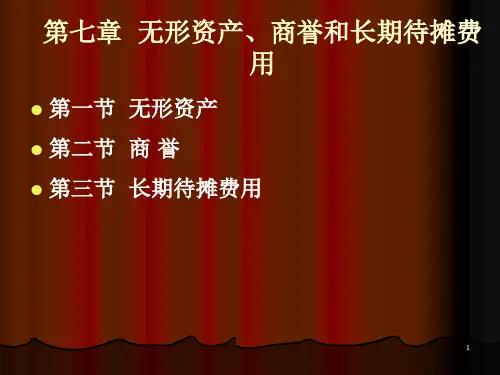 无形资产、商誉与长期待摊费用讲解