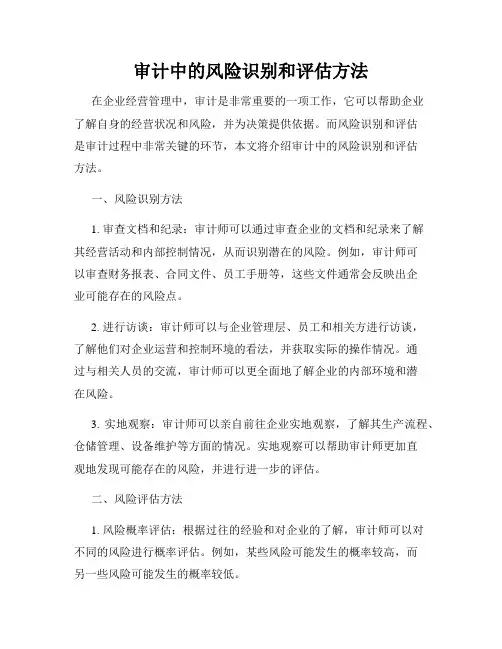 审计中的风险识别和评估方法