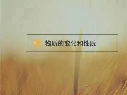 人教版九年级化学上册第一单元  课题1 第一节 物质的变化和性质(19张PPT)