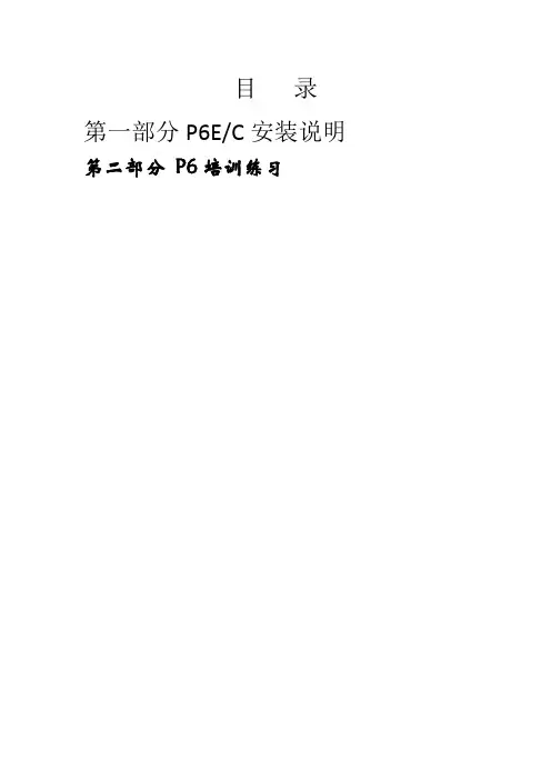 p6工程管理软件安装及应用