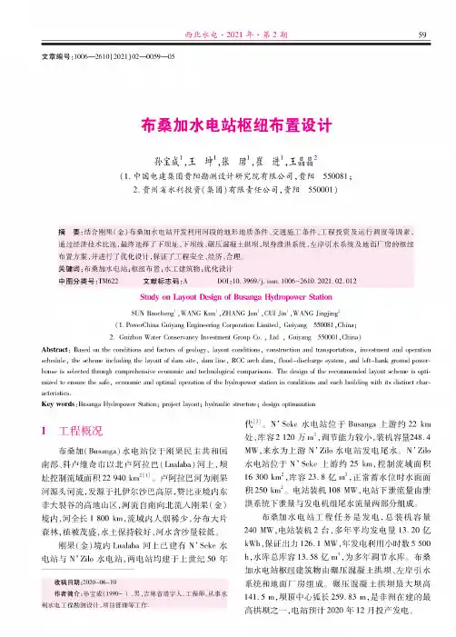 布桑加水电站枢纽布置设计