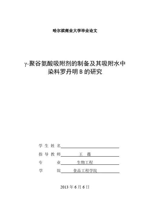 γ-聚谷氨酸吸附剂的制备及其吸附水中染料罗丹明B的研究