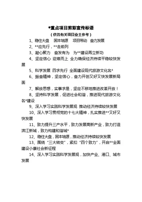 项目建设宣传标语090105