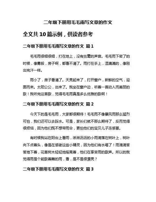 二年级下册用毛毛雨写文章的作文