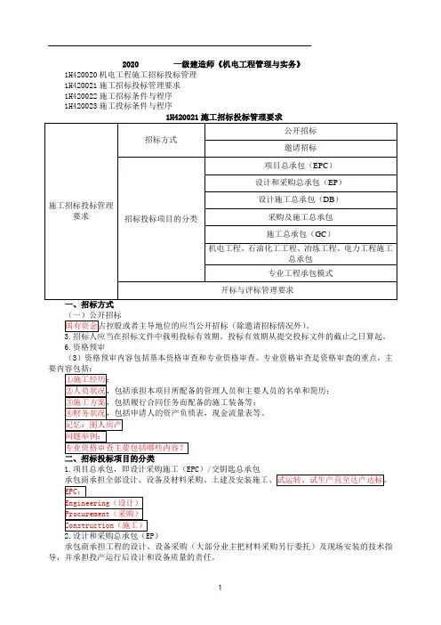 一建【机电】第33讲-招投标及合同管理(一)