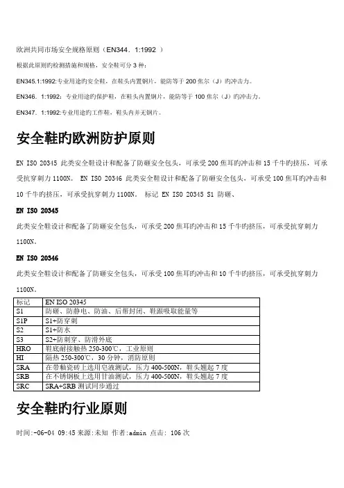 欧洲共同市场安全规格重点标准