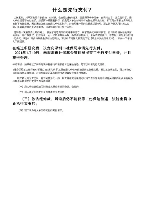 什么是先行支付？