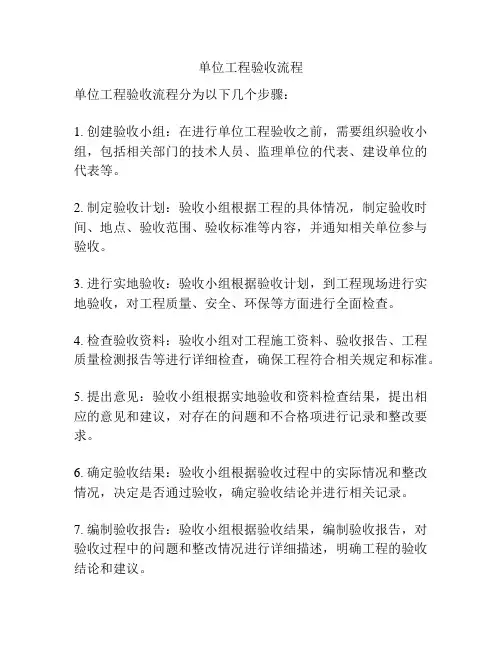 单位工程验收流程