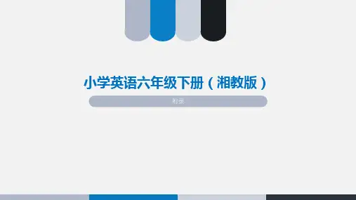 湘少版六年级英语下册附录
