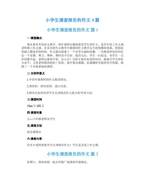 小学生调查报告的作文4篇