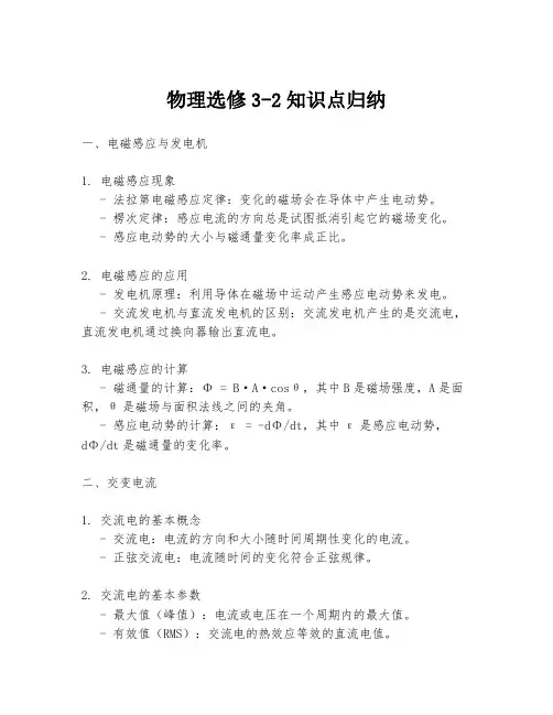物理选修3-2知识点归纳