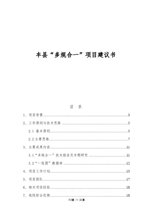 徐州丰县“多规合一”项目建议书(供参考)