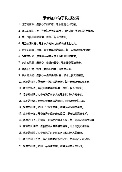 想家经典句子伤感说说