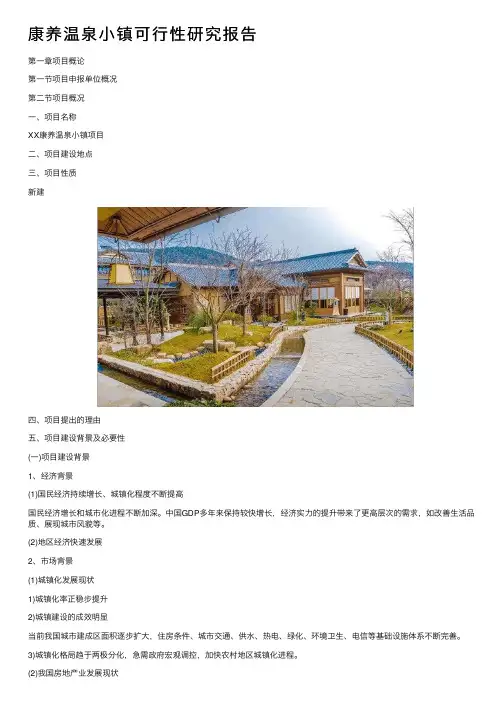 康养温泉小镇可行性研究报告