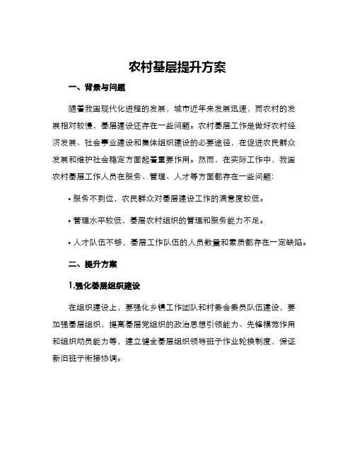 农村基层提升方案