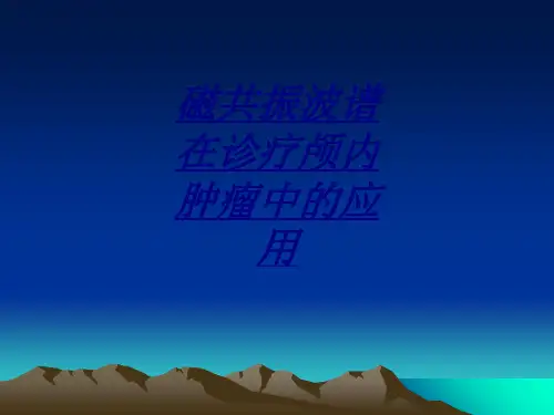 磁共振波谱在诊疗颅内肿瘤中的应用讲义