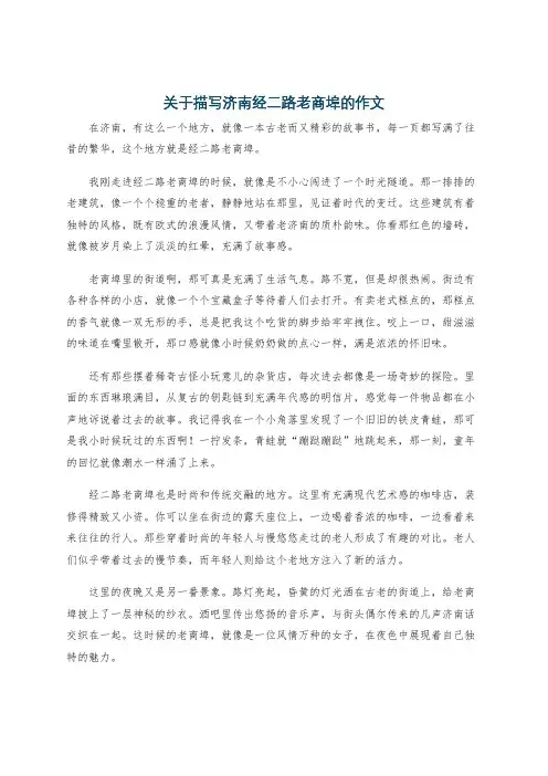 关于描写济南经二路老商埠的作文