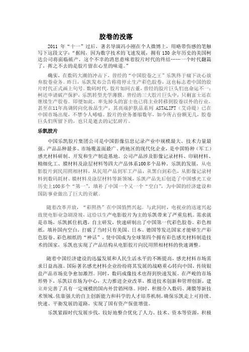 胶片巨头的没落 论文
