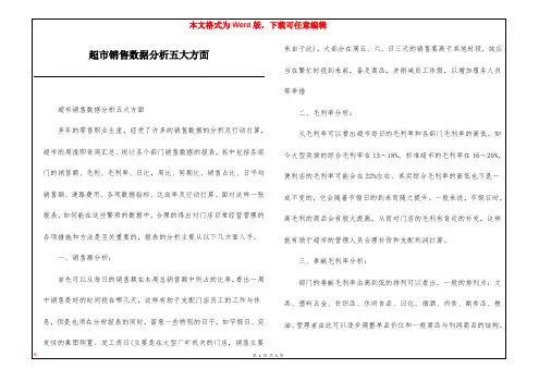 超市销售数据分析五大方面