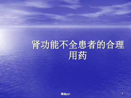 肾功能不全患者的合理用药