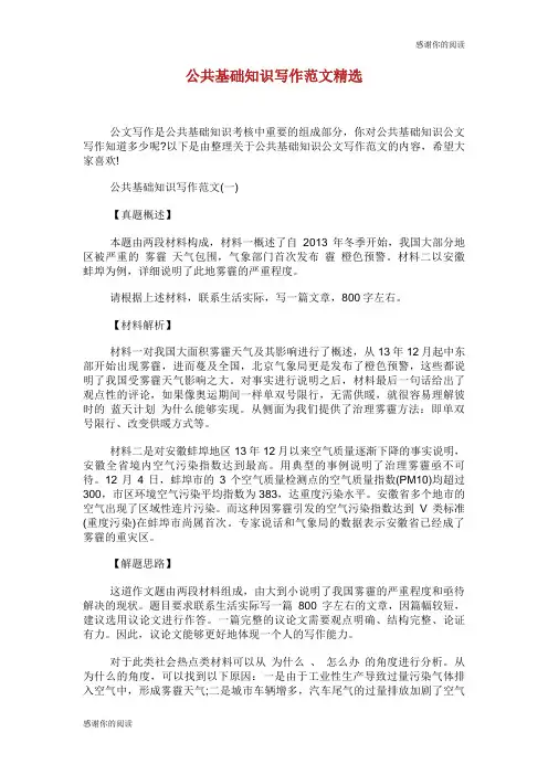 公共基础知识写作范文.doc