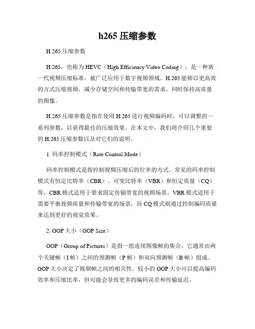 h265 压缩参数