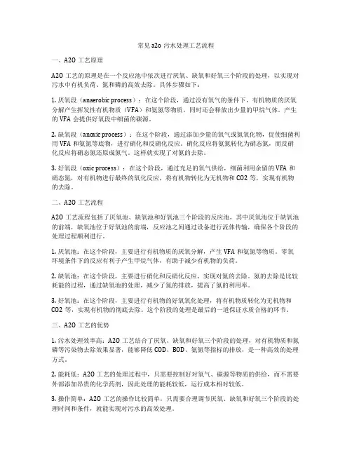 常见a2o污水处理工艺流程