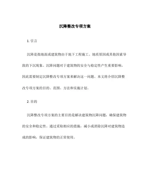 沉降整改专项方案