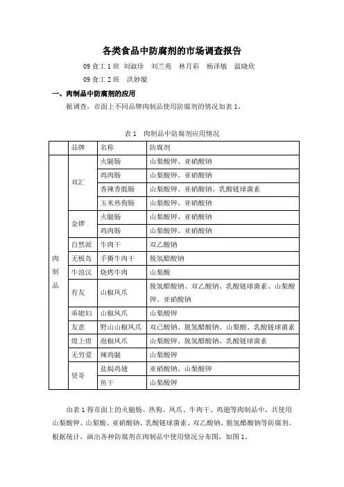 食品防腐剂的市场调查报告——最终