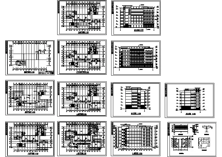 某中学高中教学楼建筑设计cad施工详图纸