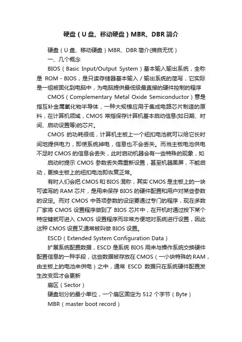 硬盘（U盘、移动硬盘）MBR、DBR简介