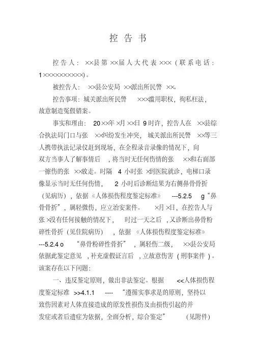最全控告书的范文经典版.doc