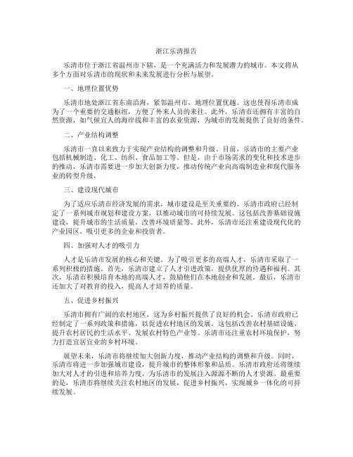 浙江乐清报告