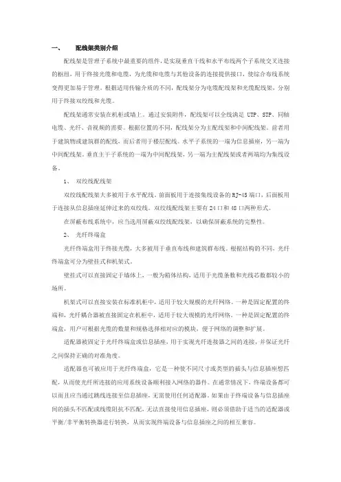 配线架类别介绍