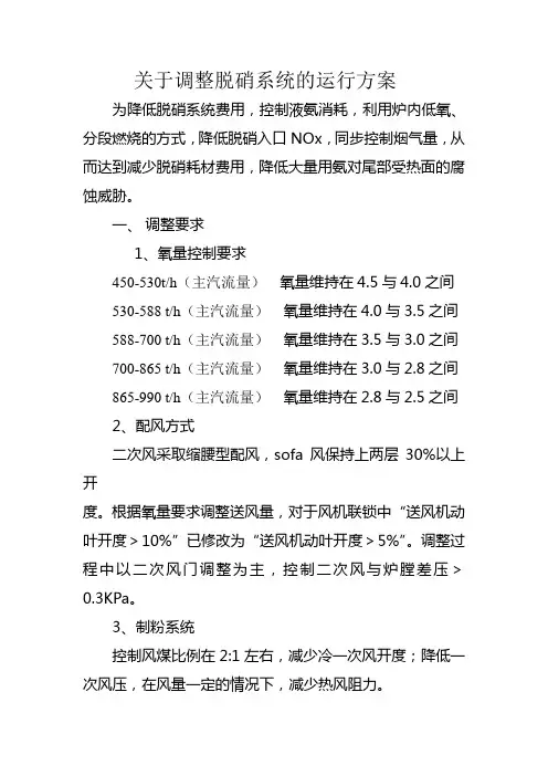 调整脱硝调整方案及效果