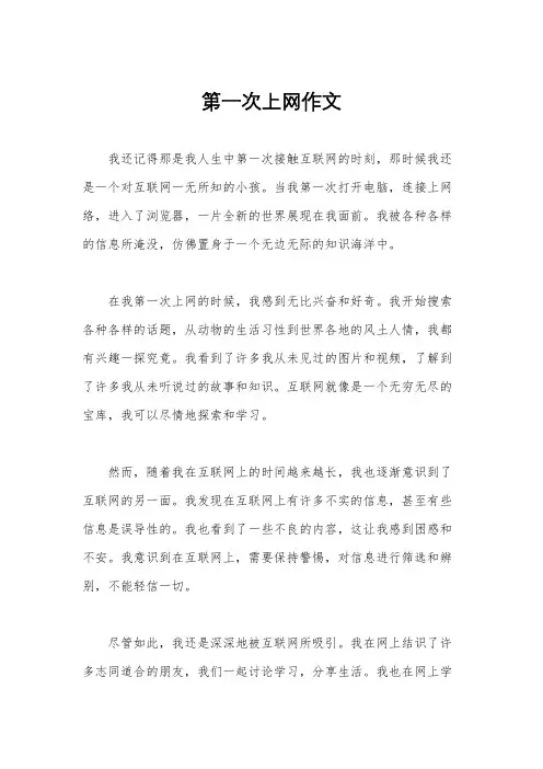 第一次上网作文