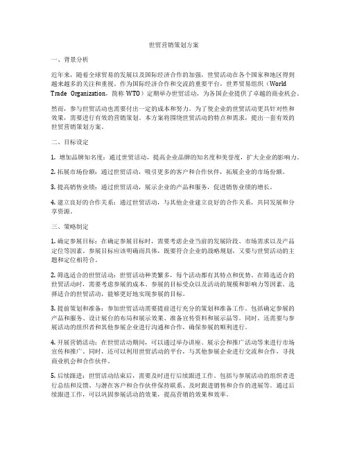 世贸营销策划方案