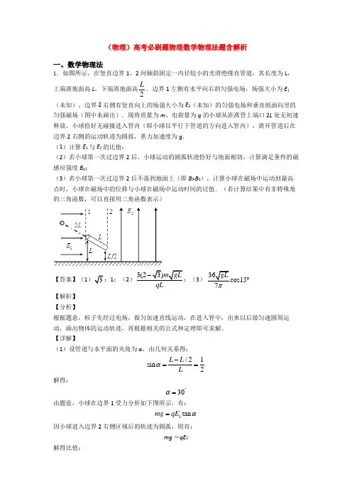 (物理)高考必刷题物理数学物理法题含解析