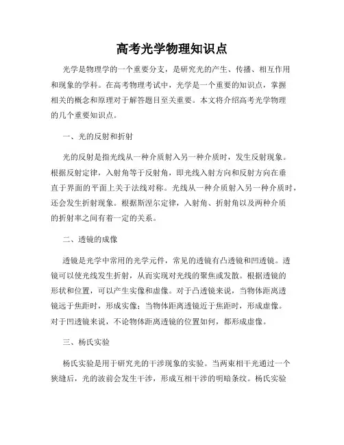 高考光学物理知识点