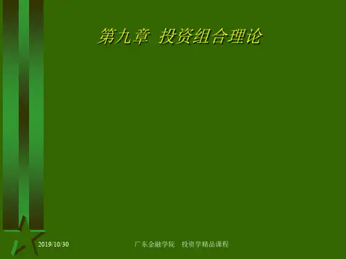 第九章投资组合理论