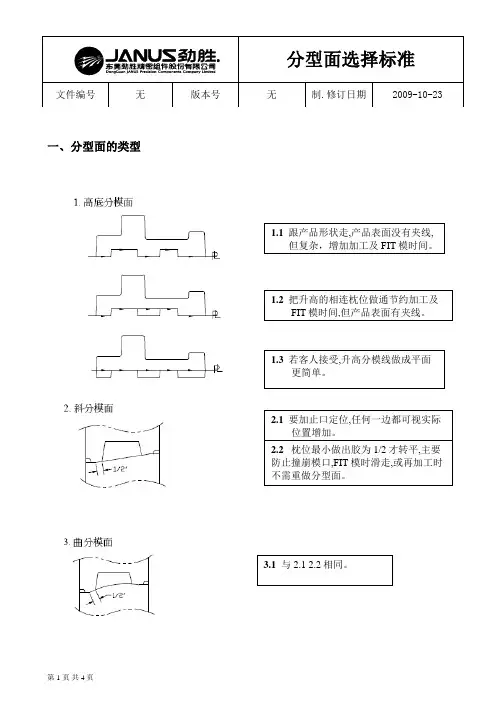 4 模具分型面选择标准