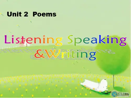 新课标人教版选修六Book6 Unit2 Listening Speaking Writing