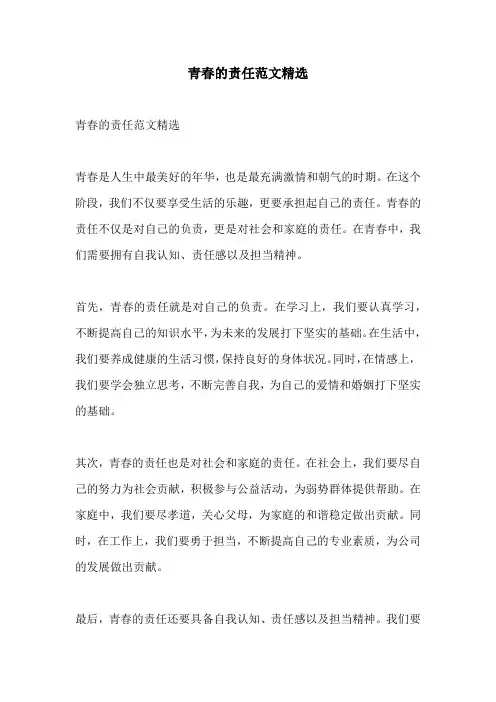 青春的责任范文精选